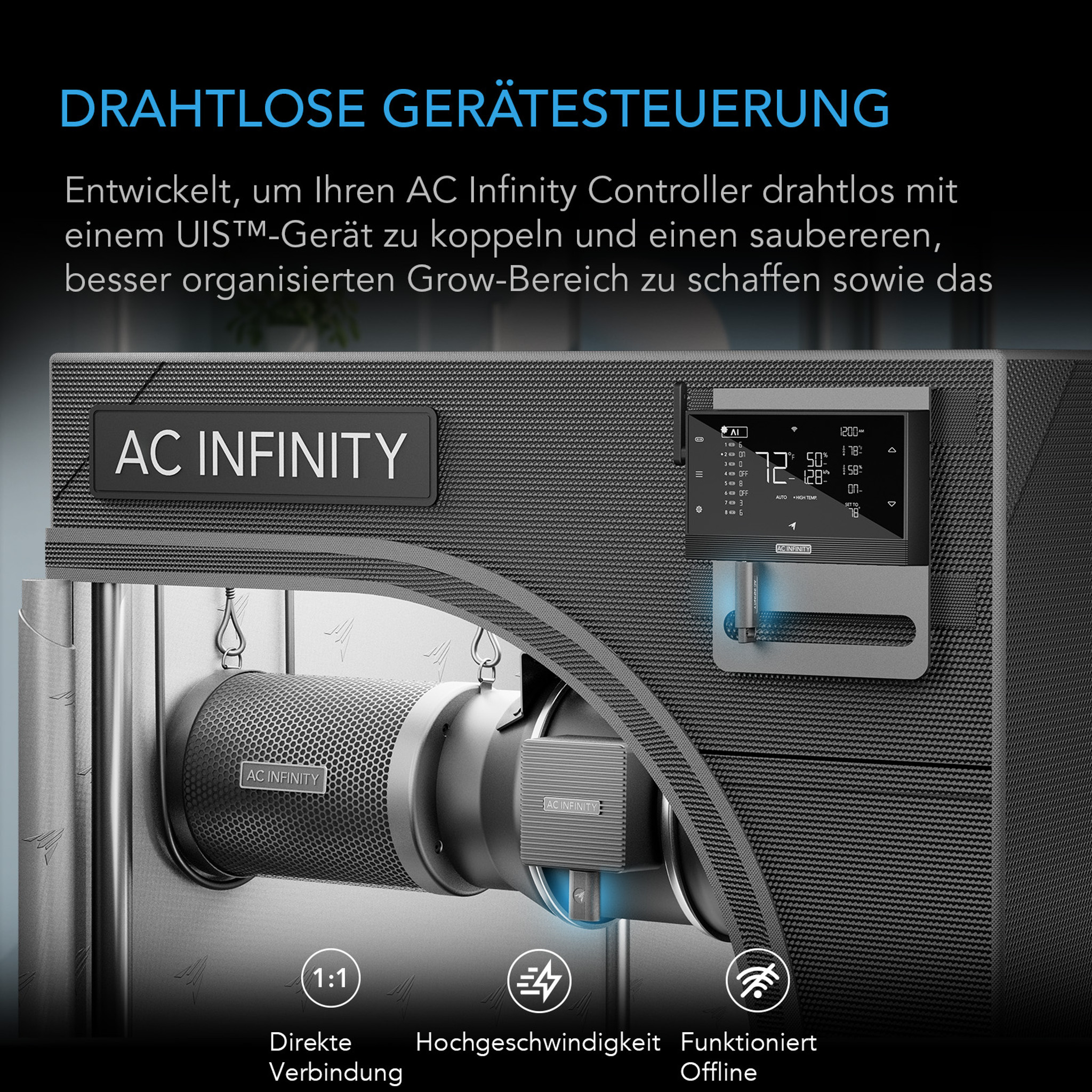AC Infinity UIS Wireless 1-zu-1 Sender - Empfanger Details 1